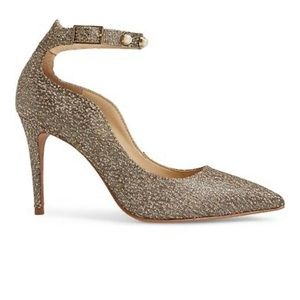 VINCE CAMUTO BRONZE PUMPS, Pearl ankle strap